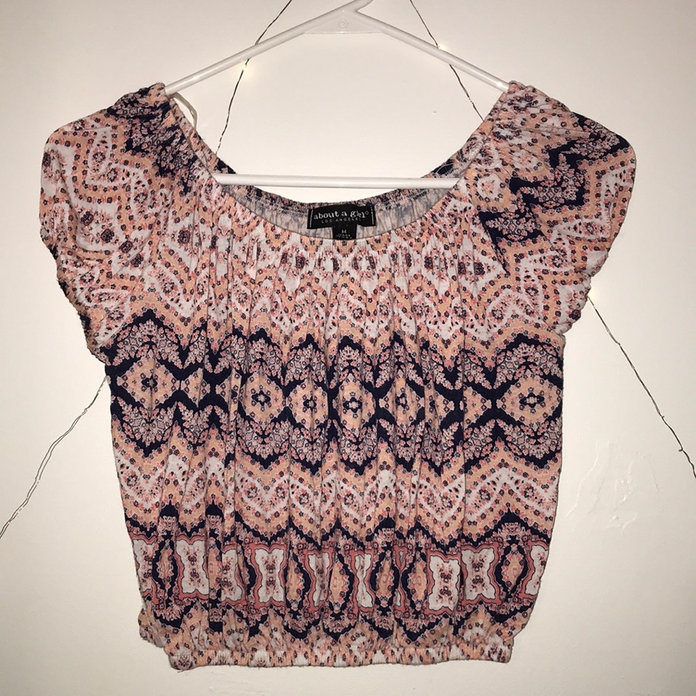 youthful patterned crop top